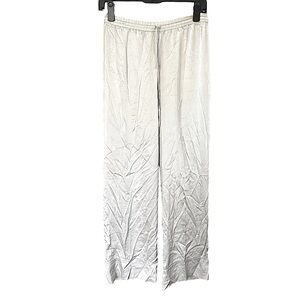 Zara‎ Silver Grey Silk Elastic Waist Pajama Style Pull On Pants M